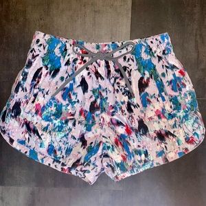J. Crew Multicolored Watercolor Shorts with Drawstring XXS